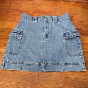 PACSUN Belted Cargo Denim Jeans Mini Skirt Size 27
